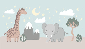 Fairy Night Animals Cartoon Wallpaper Mural
