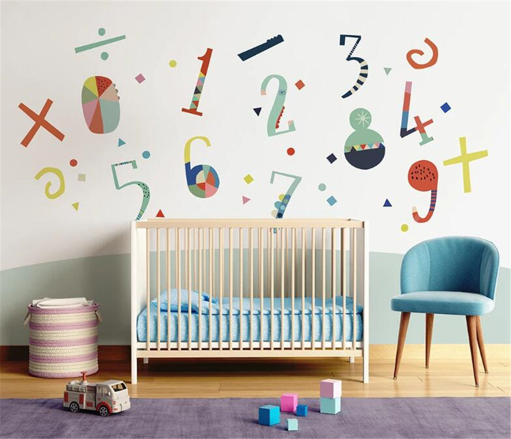 Colorful Numbers Wallpaper Mural