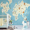 Nordic Hand-painted Cartoon Map Wallpaper Mural