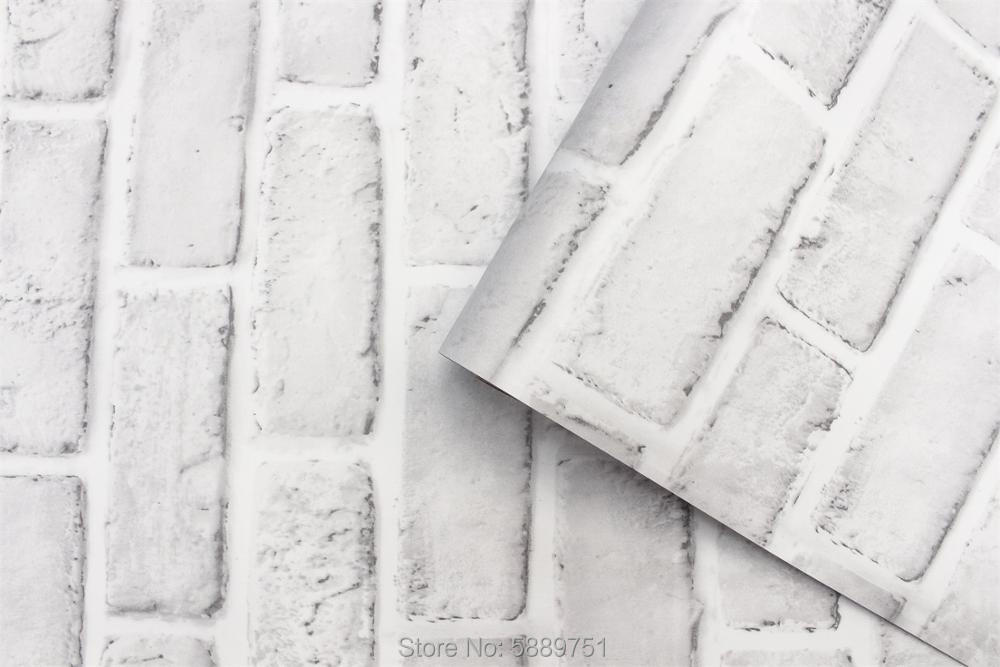 White/Grey Brick Wall Self-Adhesive Wallpaper