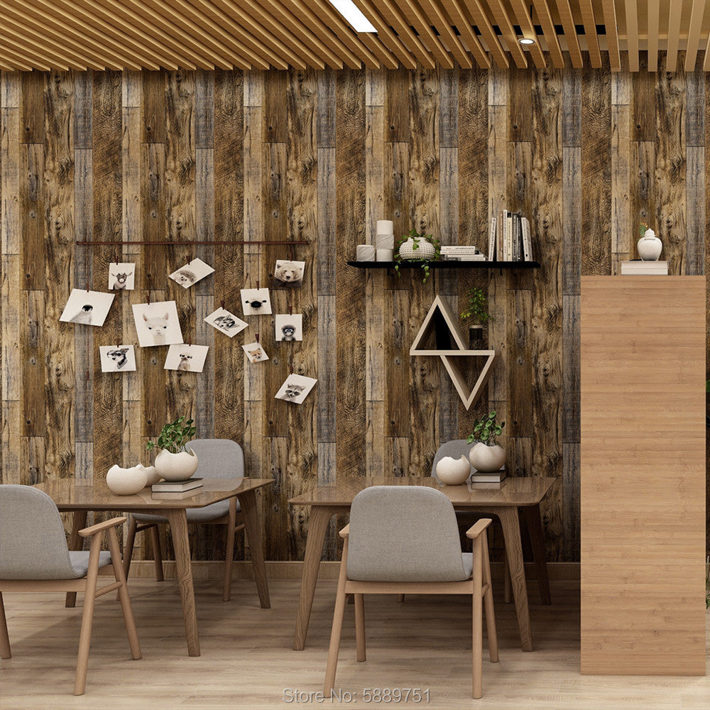 Brown Wood Planks Peel And Stick Wallpaper