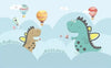 Cute Minimalist Hand-painted Dinosaurs Wallpaper Mural