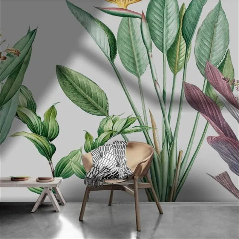 Fresh Tropical Plants Wallpaper Mural