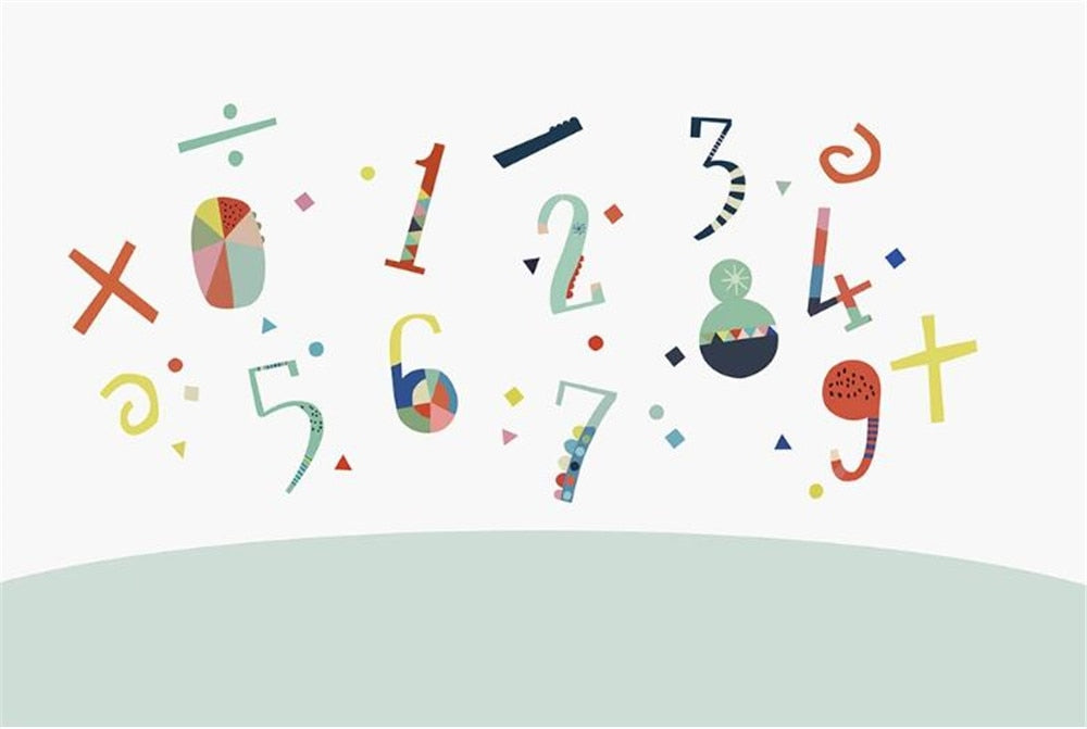 Colorful Numbers Wallpaper Mural