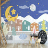 Cartoon House Town Nursery Wall Mural Wallpaper
