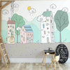 Whimsical Tree Town Wall Mural Wallpaper