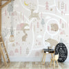 Neutral Toned Woodland Animals Wall Mural Wallpaper