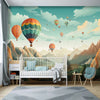 Mountain Landscape Hot Air Balloons Wallpaper Mural