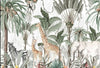 Painted Safari Animals Vibrant Jungle Wallpaper Mural