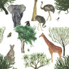 Tropical Cangaroo Elephant Giraffe Seamless Wallpaper