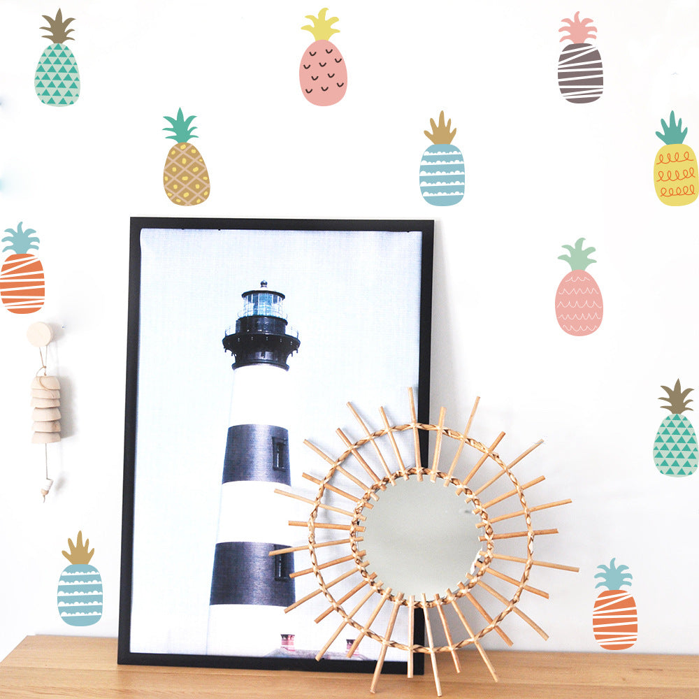 Pattern Wall Decals Colorful Pineapples