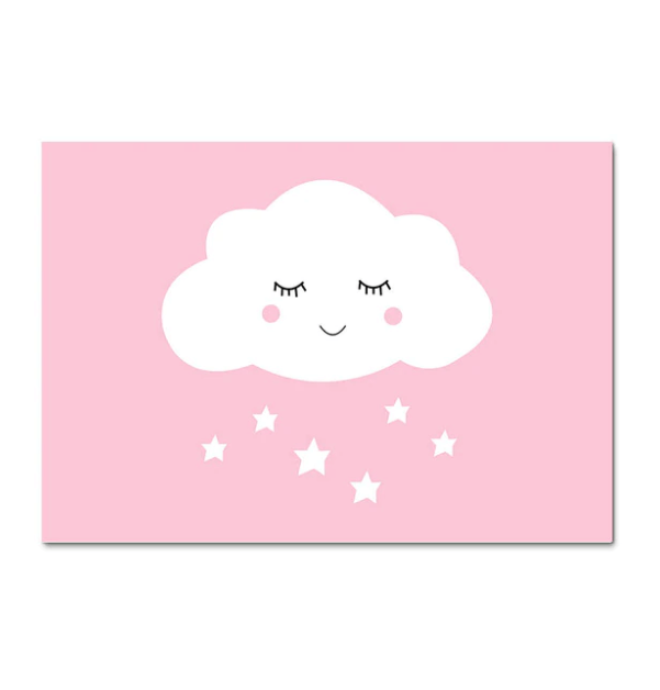 Pink Unicorn Painting Nursery Canvas Posters