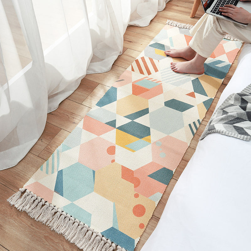 Fringed Cotton Long Rug