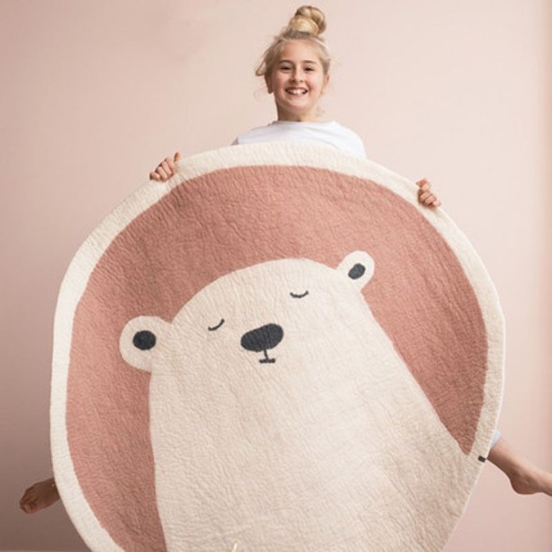 Nursery Round Area Rug Bears