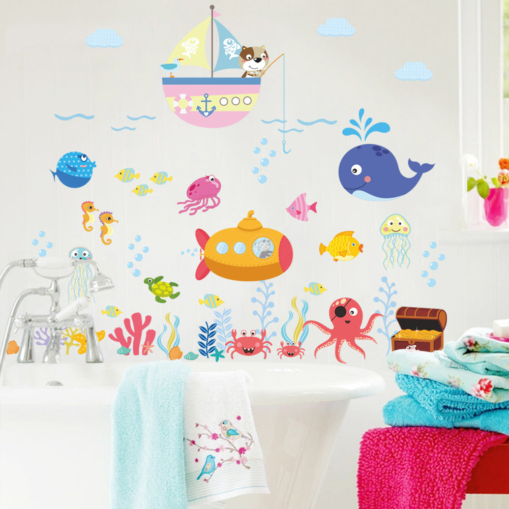 Cartoon Wall Decals Under The Ocean