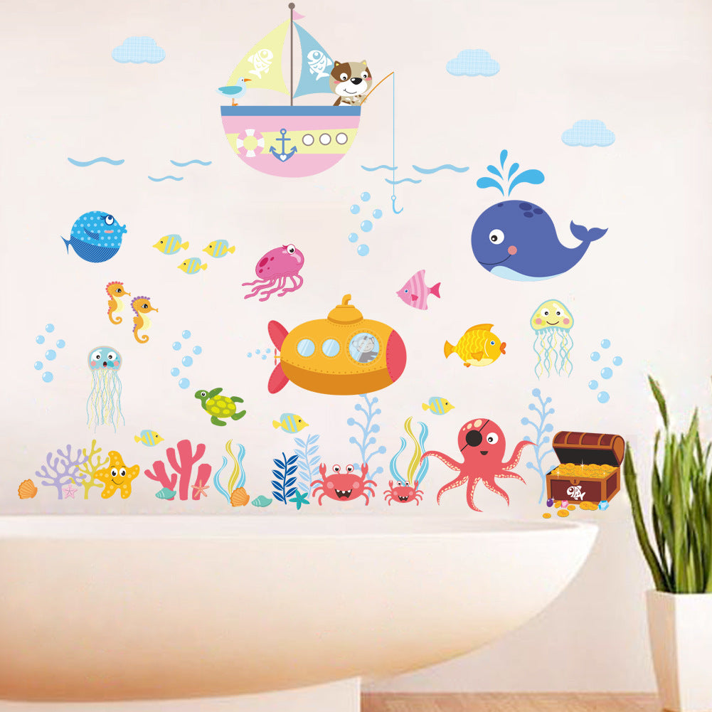 Cartoon Wall Decals Under The Ocean
