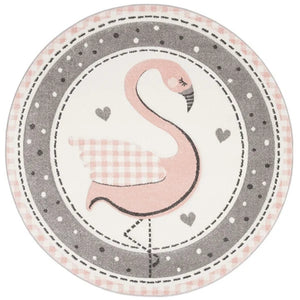 Nordic Rounded Cartoon Nursery Rug Animals