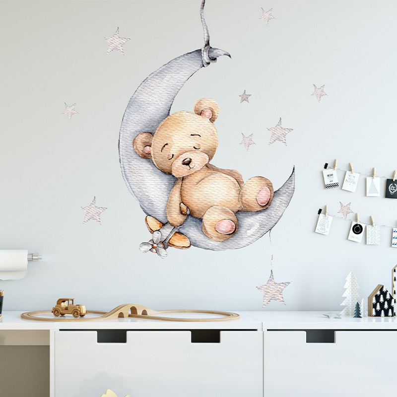 Cartoon Wall Decals Sleeping Puppet Bear