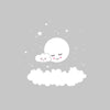 Cartoon Wall Sticker Sleeping Moon