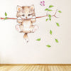 Cartoon Wall Decals Cute Cat on Branch