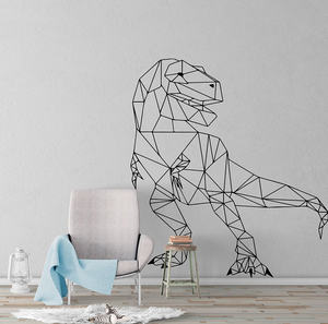 Cartoon Wall Decal Geometric Dinosaur T-Rex