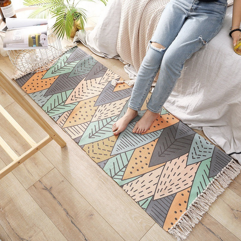 Fringed Cotton Long Rug
