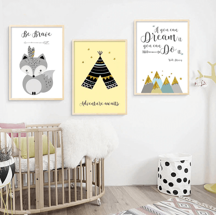 Fox Tribe Woodland Nursery Canvas Posters