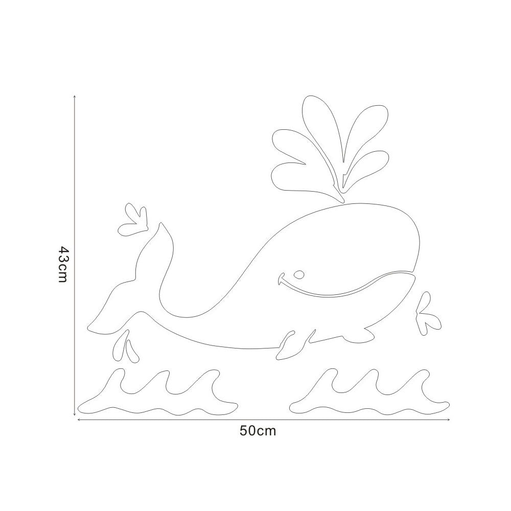 Mirror Wall Sticker Cute Whale