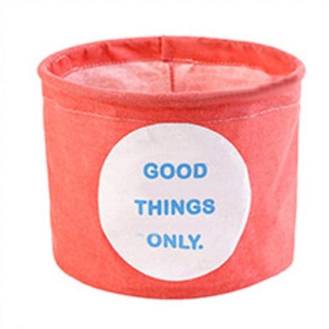 Round Cotton Linen Nursery Storage Bin