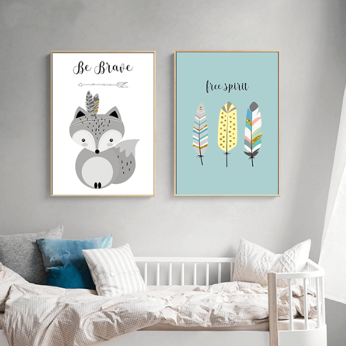 Fox Tribe Woodland Nursery Canvas Posters