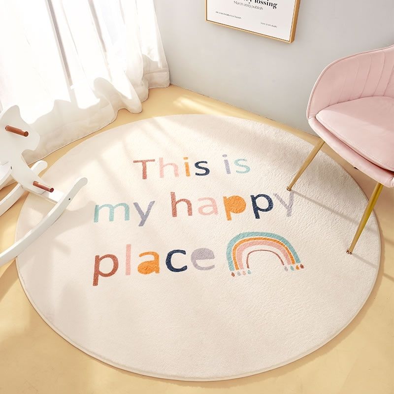 Round Area Rug Cartoon Rainbow