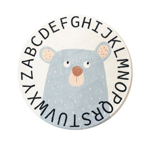 Round Rug ABC Alphabet Animals