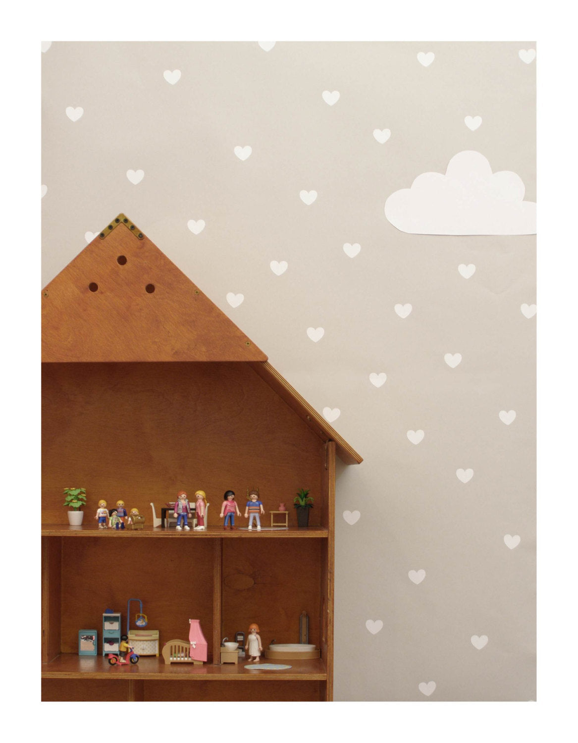 Pattern Wall Decals Shiny Hearts