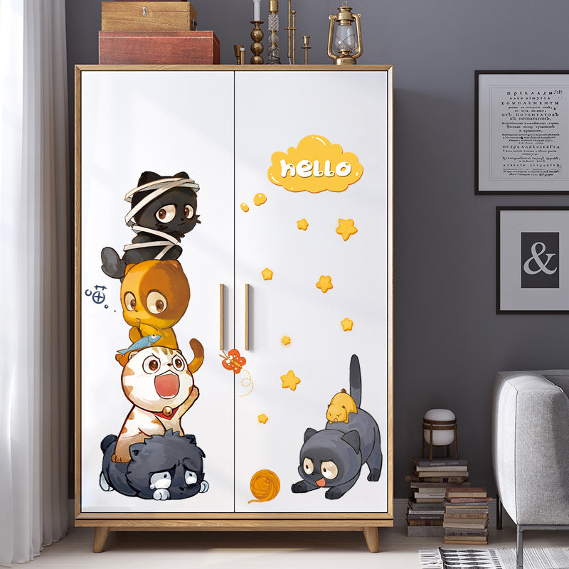 Cartoon Wall Decals Kitten Personalities