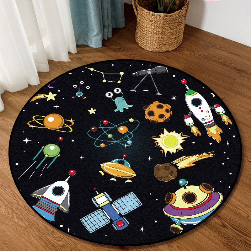Round Rug Space Planets