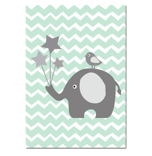Green Birth Stats Nursery Canvas Posters - Customizable