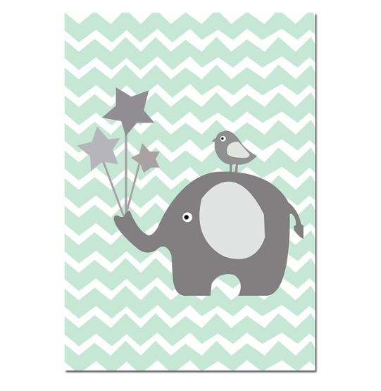 Green Birth Stats Nursery Canvas Posters - Customizable