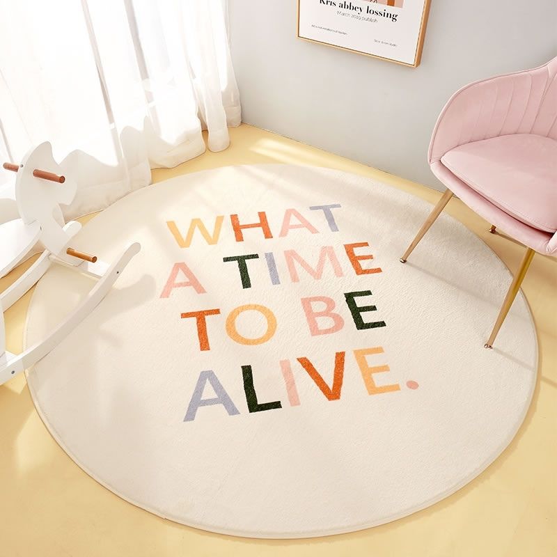 Round Area Rug Cartoon Rainbow
