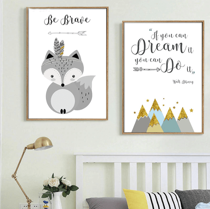Fox Tribe Woodland Nursery Canvas Posters