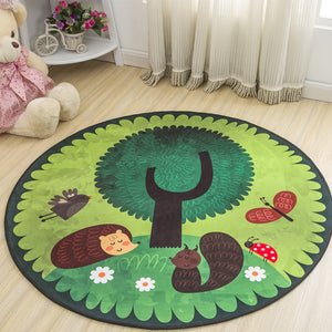 Cartoon Round Nursery Play Mat Spring Time