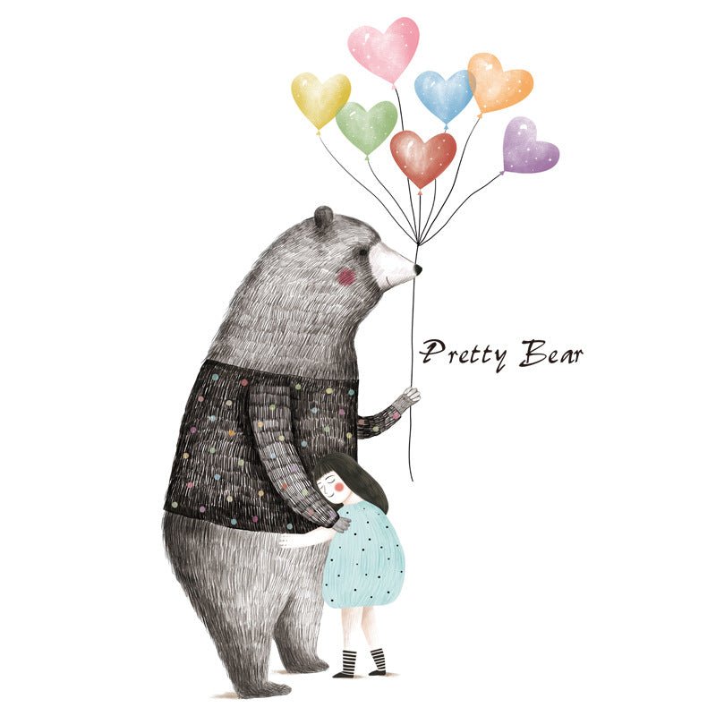 Cartoon Wall Decal Pretty Bear
