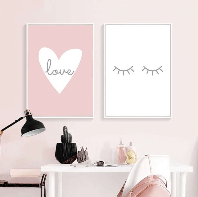 Lovely Rabbit And Eyes Nursery Canvas Posters