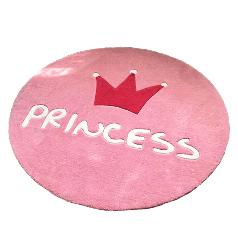 Cartoon Round Nursery Rug Princess