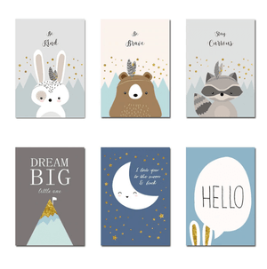 Bear Tribe Woodland Nursery Canvas Posters
