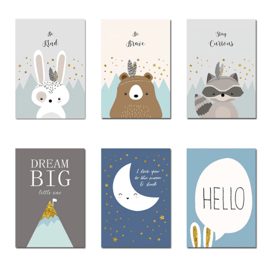 Bear Tribe Woodland Nursery Canvas Posters