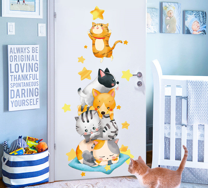 Cartoon Wall Decals Little Cute Cats