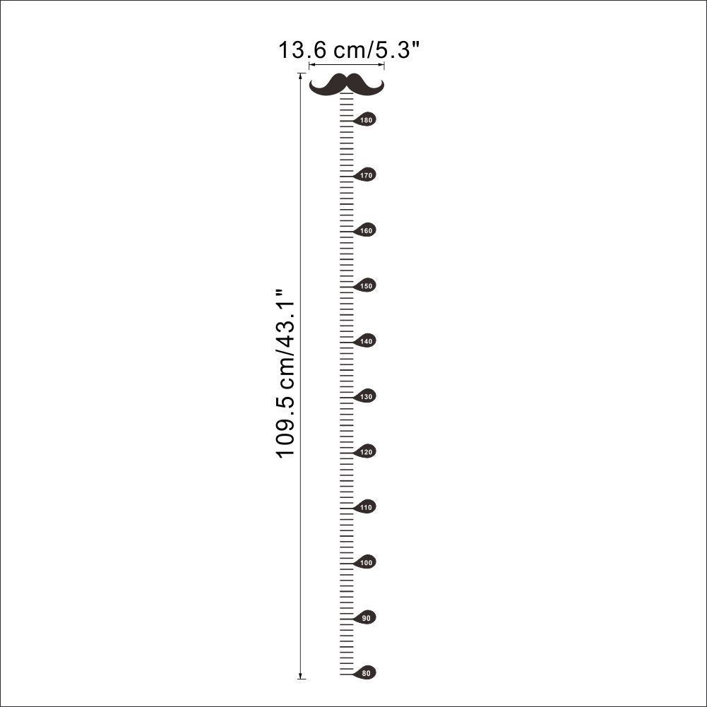 Cartoon Wall Decals Beard Height Meter