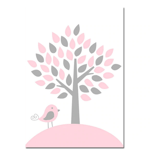 Pink Animals Nursery Canvas Posters