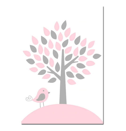 Pink Animals Nursery Canvas Posters