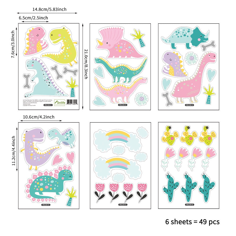 Pattern Wall Decals Colorful Dinosaurs